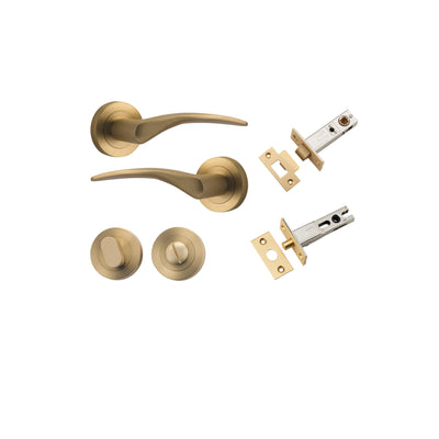 Oxford Lever on Rose Brushed Brass Privacy Kit