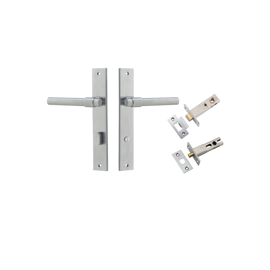 Helsinki Lever Rectangular Brushed Chrome Privacy Kit