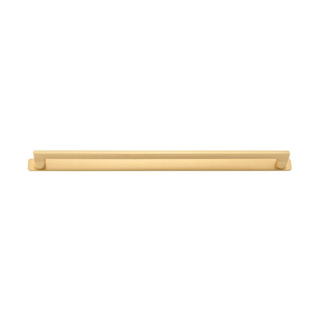 Baltimore Cabinet Pull with Backplate Brushed Brass CTC 450mm