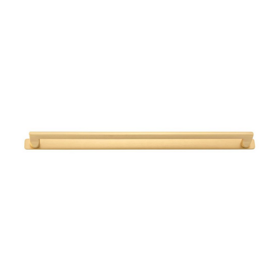 Baltimore Cabinet Pull with Backplate Brushed Brass CTC 450mm