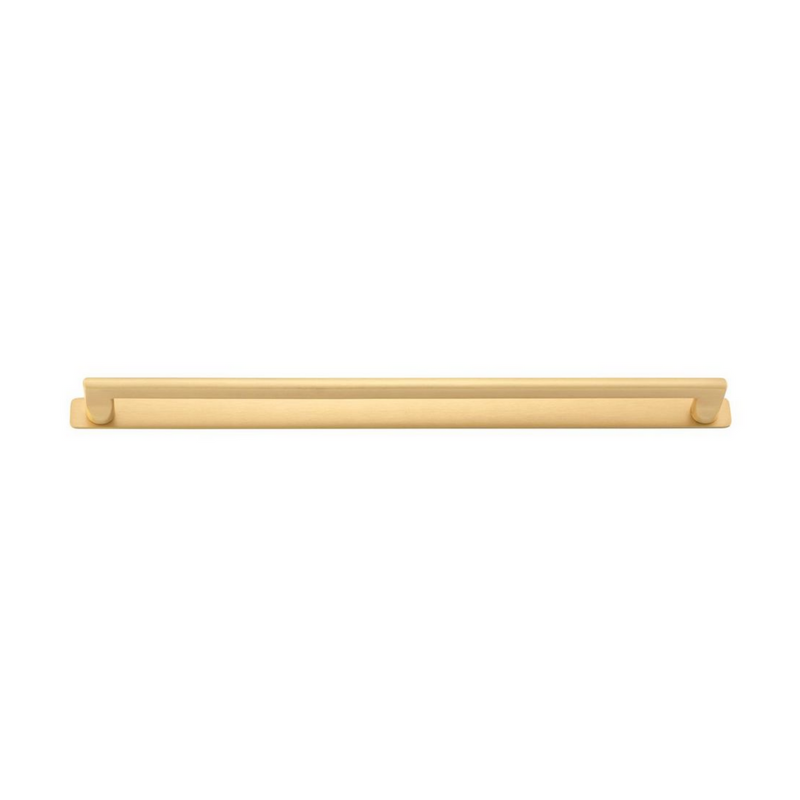 Baltimore Cabinet Pull with Backplate Brushed Brass CTC 450mm