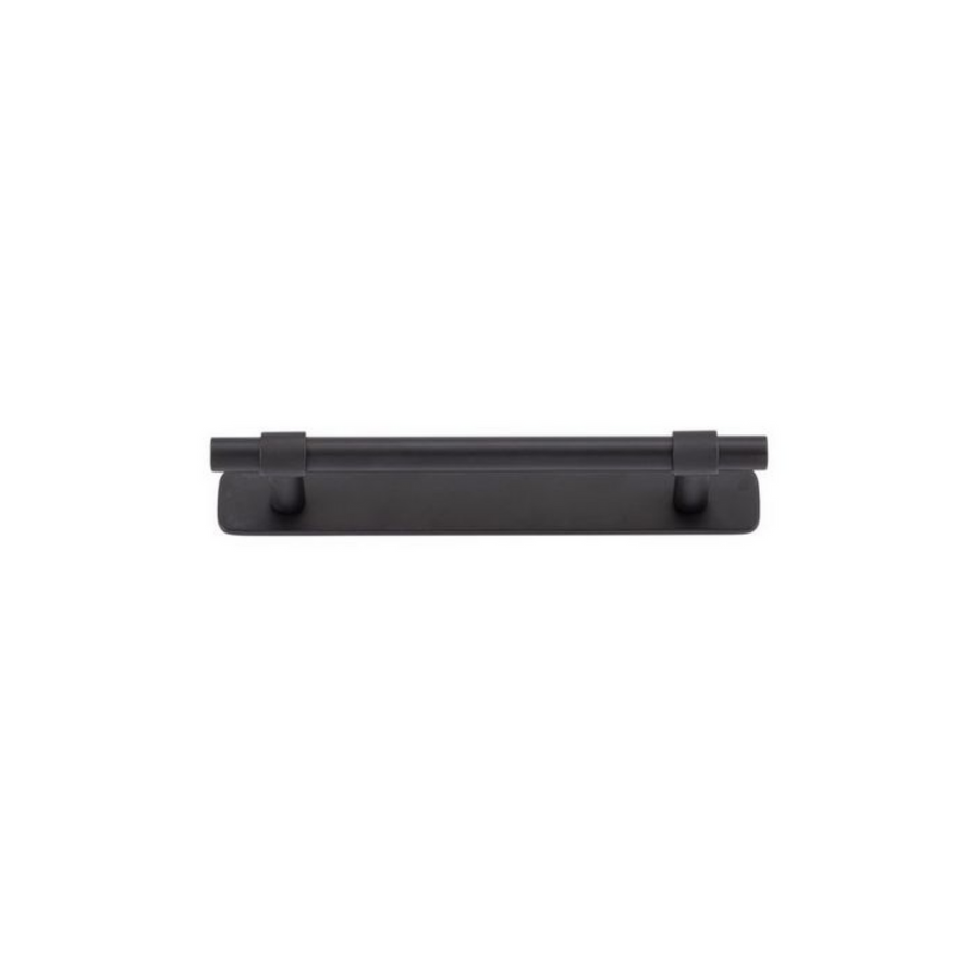 Helsinki Cabinet Pull with Backplate Matt Black CTC 128mm