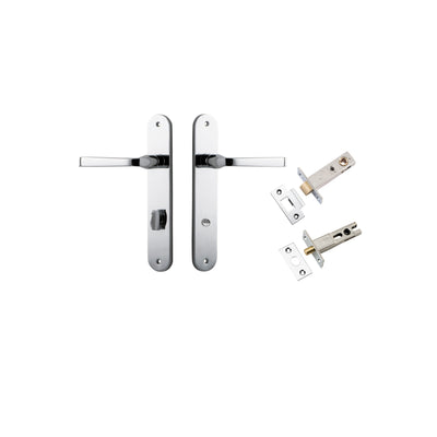 Annecy Lever Oval Polished Chrome Privacy Kit