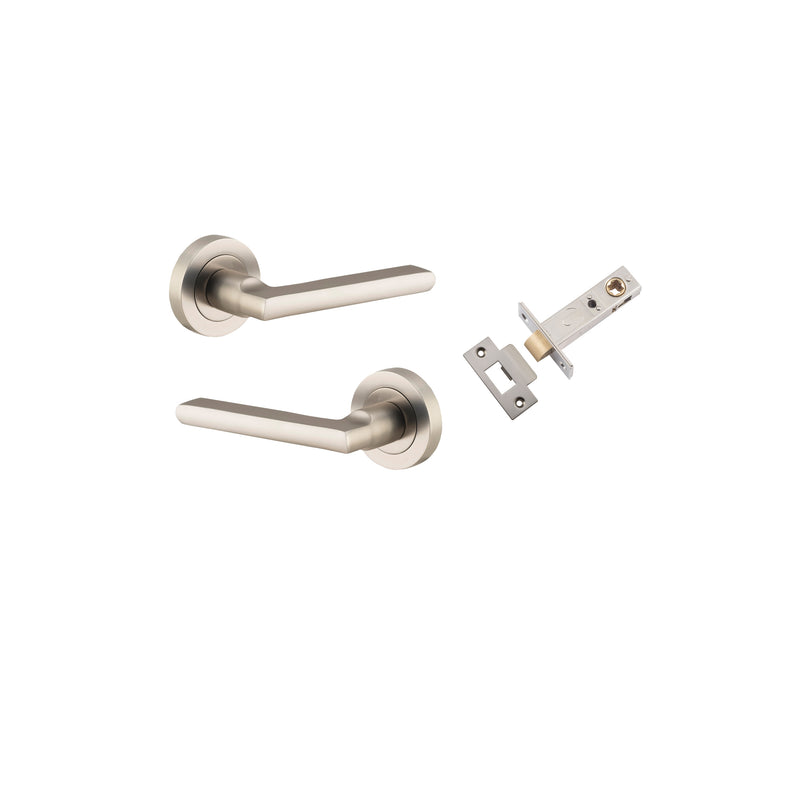 Baltimore Lever on Rose Satin Nickel Passage Kit