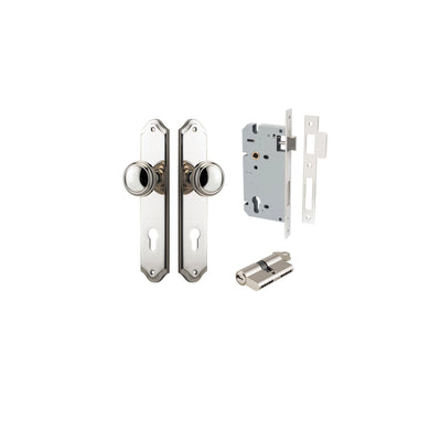 Paddington Knob Shouldered Polished Nickel Entrance Kit - Key/Key