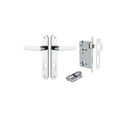 Osaka Lever Oval Polished Chrome Entrance Kit - Key/Key