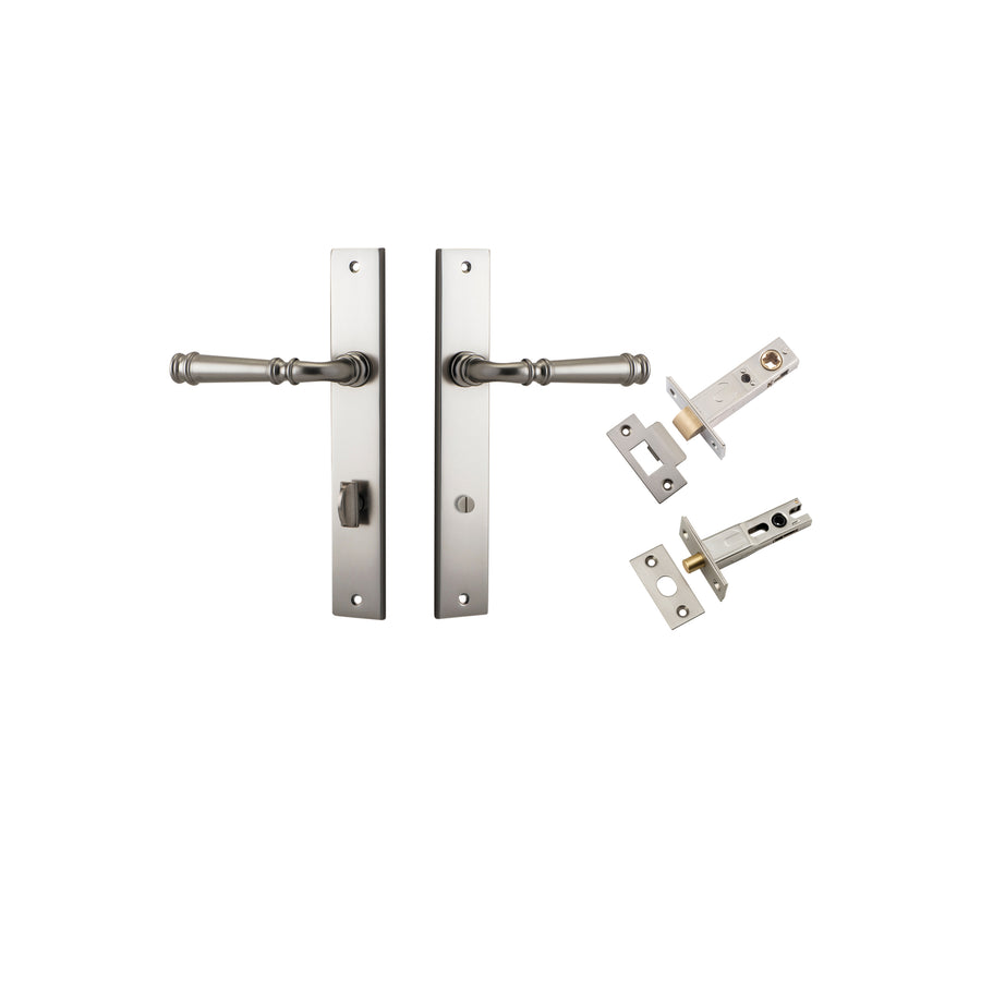 Verona Lever Rectangular Satin Nickel Privacy Kit
