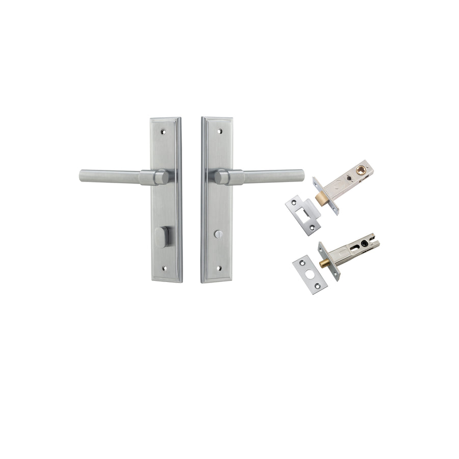 Helsinki Lever Stepped Brushed Chrome Privacy Kit