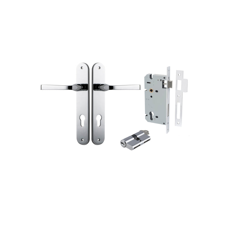 Annecy Lever Oval Polished Chrome Entrance Kit - Key/Key