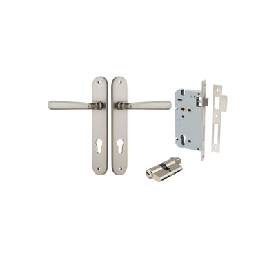 Copenhagen Lever Oval Satin Nickel Entrance Kit - Key/Key