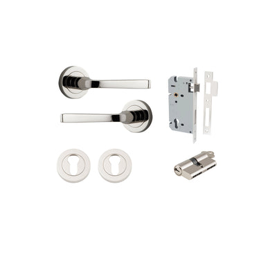 Annecy Lever on Rose Polished Nickel Entrance Kit - Key/Key