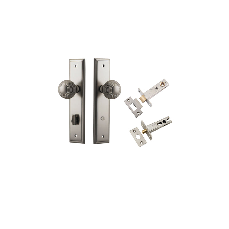 Guildford Knob Stepped Satin Nickel Privacy Kit