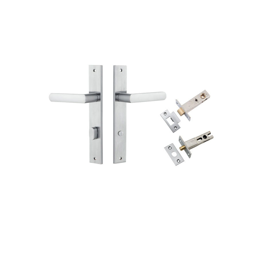 Osaka Lever Rectangular Brushed Chrome Privacy Kit