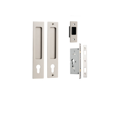 Sliding Door Euro Entrance Kit Rectangular Satin Nickel