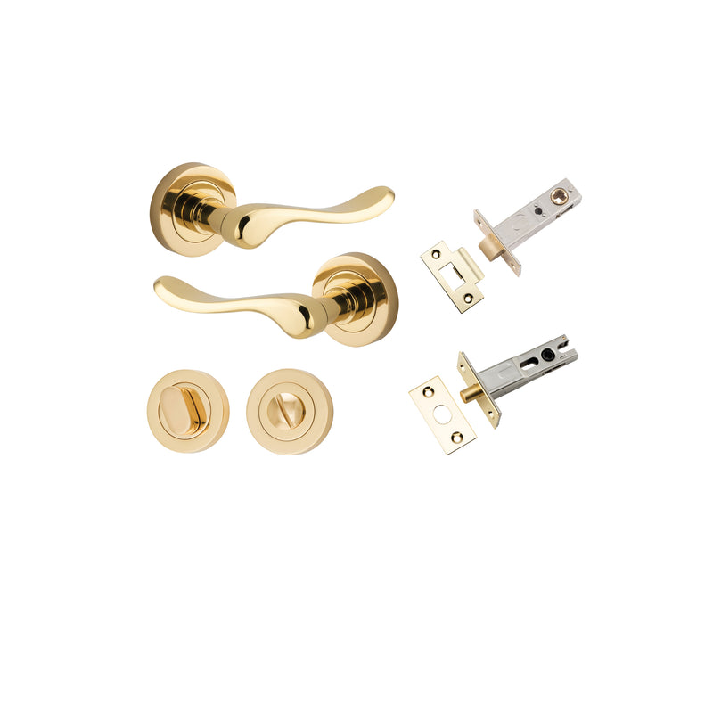 Stirling Lever on Rose Polished Brass Privacy Kit