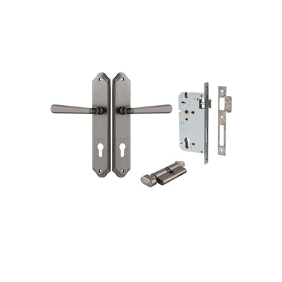 Copenhagen Lever Shouldered Distressed Nickel Entrance Kit - Key/Thumb Turn