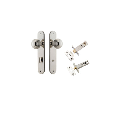 Guildford Knob Oval Polished Nickel Privacy Kit