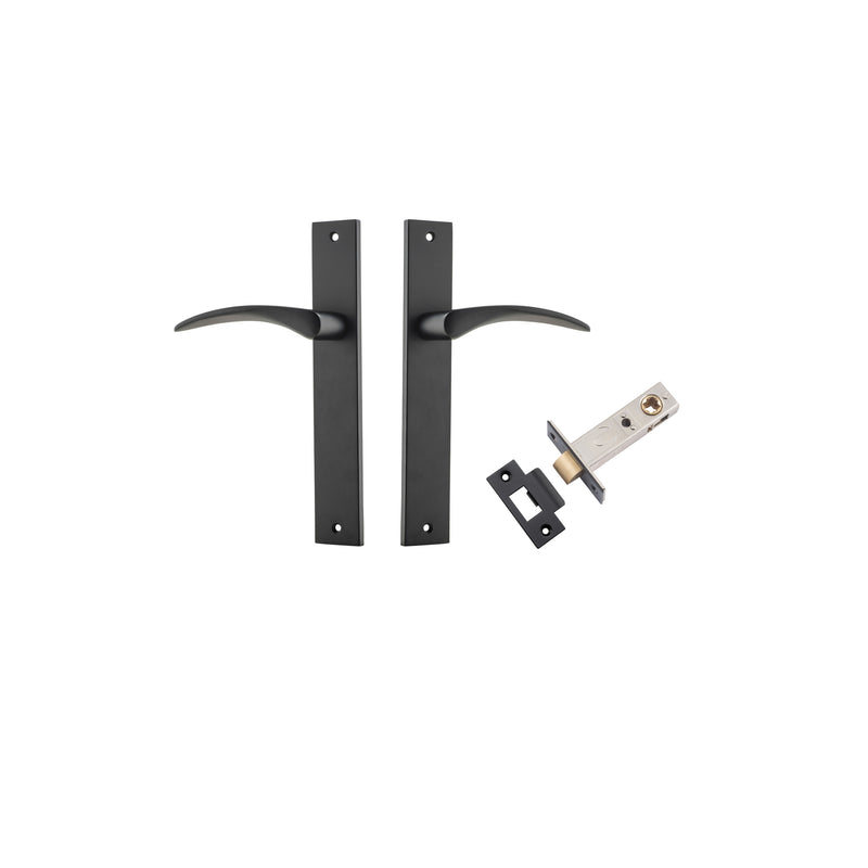 Oxford Lever Rectangular Matt Black Passage Kit