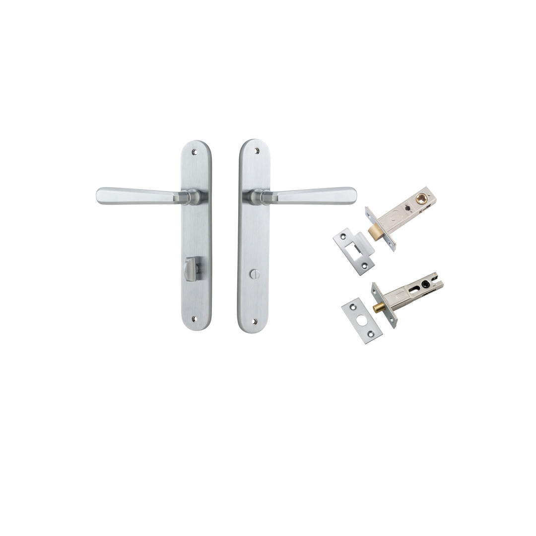 Copenhagen Lever Oval Brushed Chrome Privacy Kit