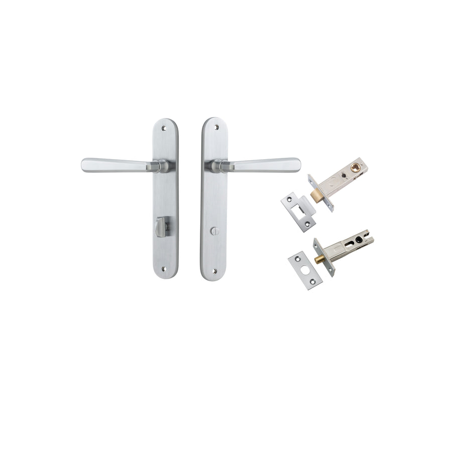 Copenhagen Lever Oval Brushed Chrome Privacy Kit