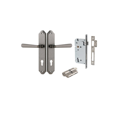 Copenhagen Lever Shouldered Distressed Nickel Entrance Kit - Key/Key