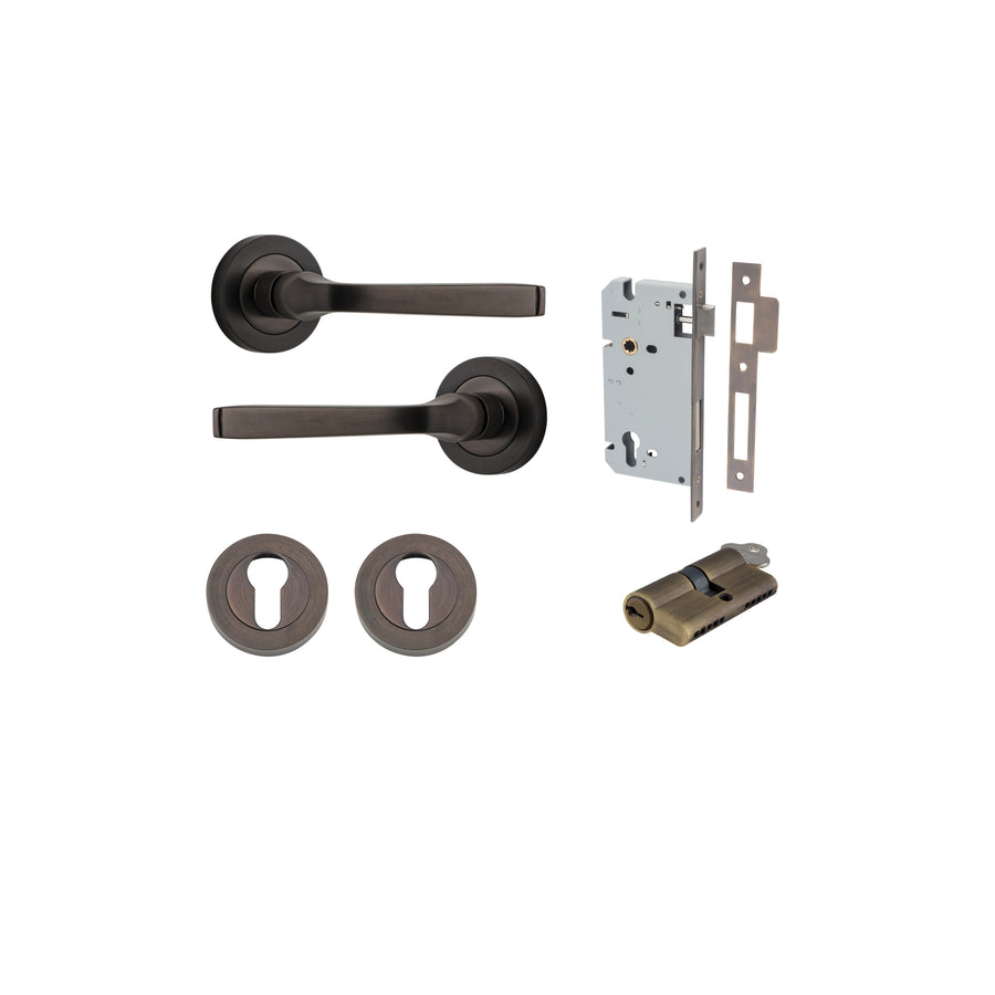 Annecy Lever on Rose Signature Brass Entrance Kit - Key/Key