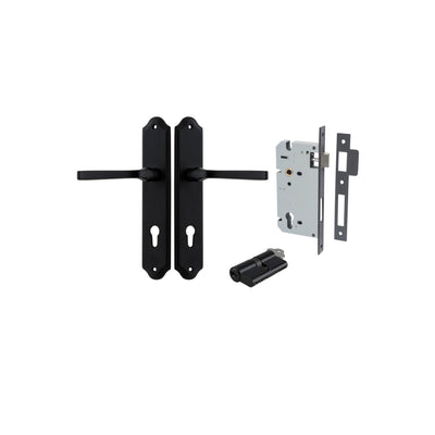 Annecy Lever Shouldered Matt Black Entrance Kit - Key/Key