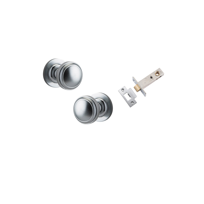 Paddington Knob on Rose Brushed Chrome Passage Kit