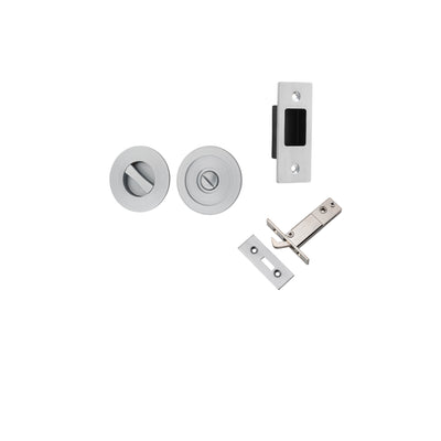 Sliding Door Privacy Kit Round Brushed Chrome