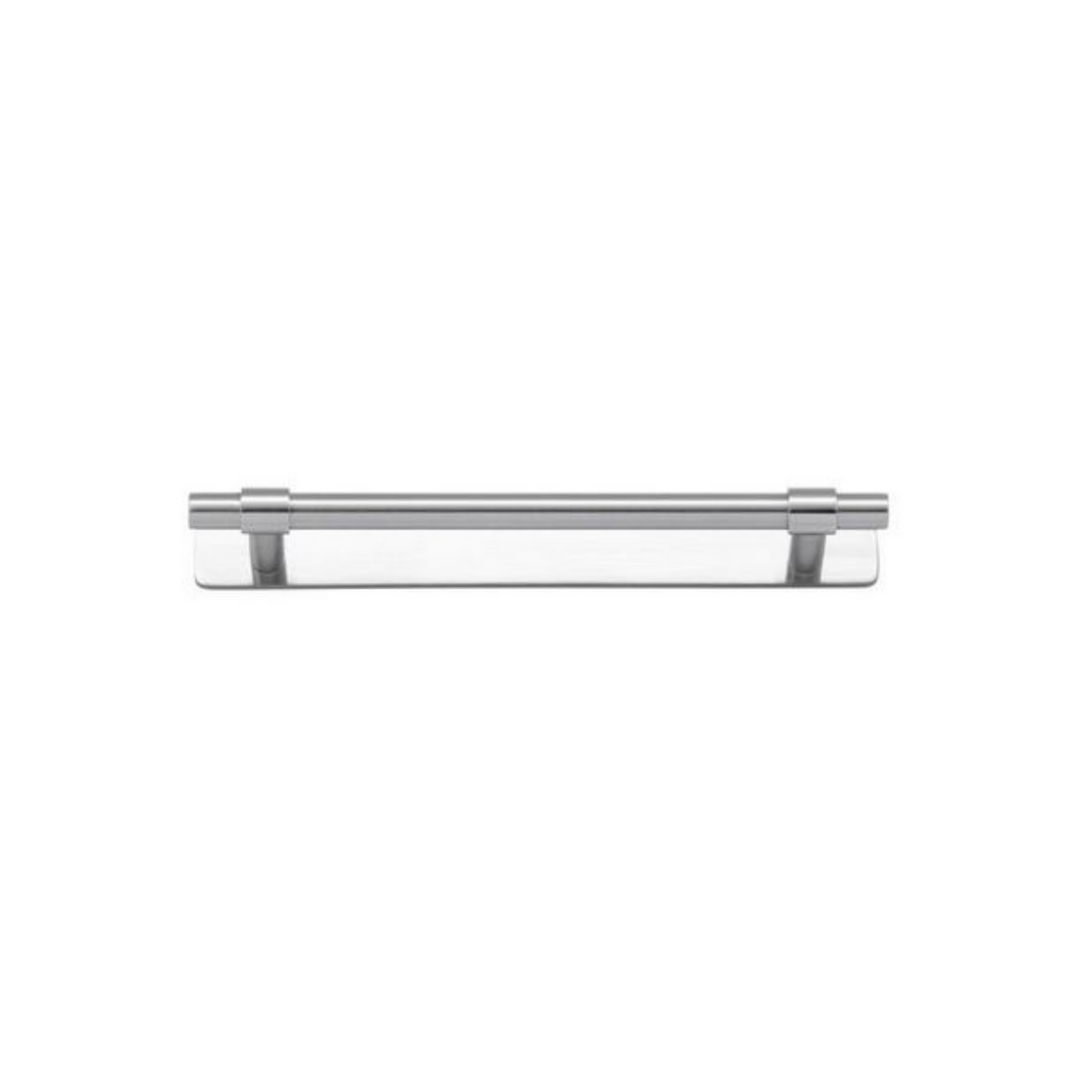 Helsinki Cabinet Pull with Backplate Brushed Chrome CTC 160mm