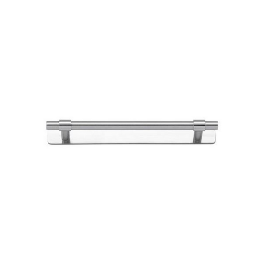 Helsinki Cabinet Pull with Backplate Brushed Chrome CTC 160mm