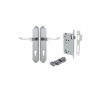 Stirling Lever Shouldered Brushed Chrome Entrance Kit - Key/Thumb Turn