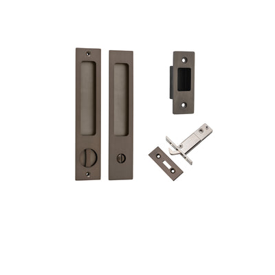 Sliding Door Privacy Kit Rectangular Signature Brass