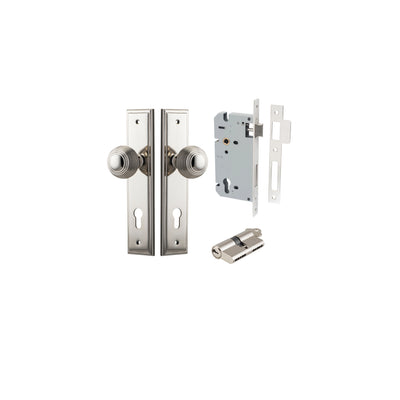 Guildford Knob Stepped Polished Nickel Entrance Kit - Key/Key