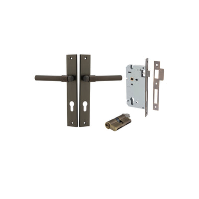 Helsinki Lever Rectangular Signature Brass Entrance Kit - Key/Key