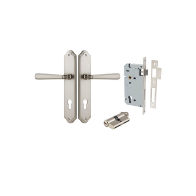 Copenhagen Lever Shouldered Satin Nickel Entrance Kit - Key/Key