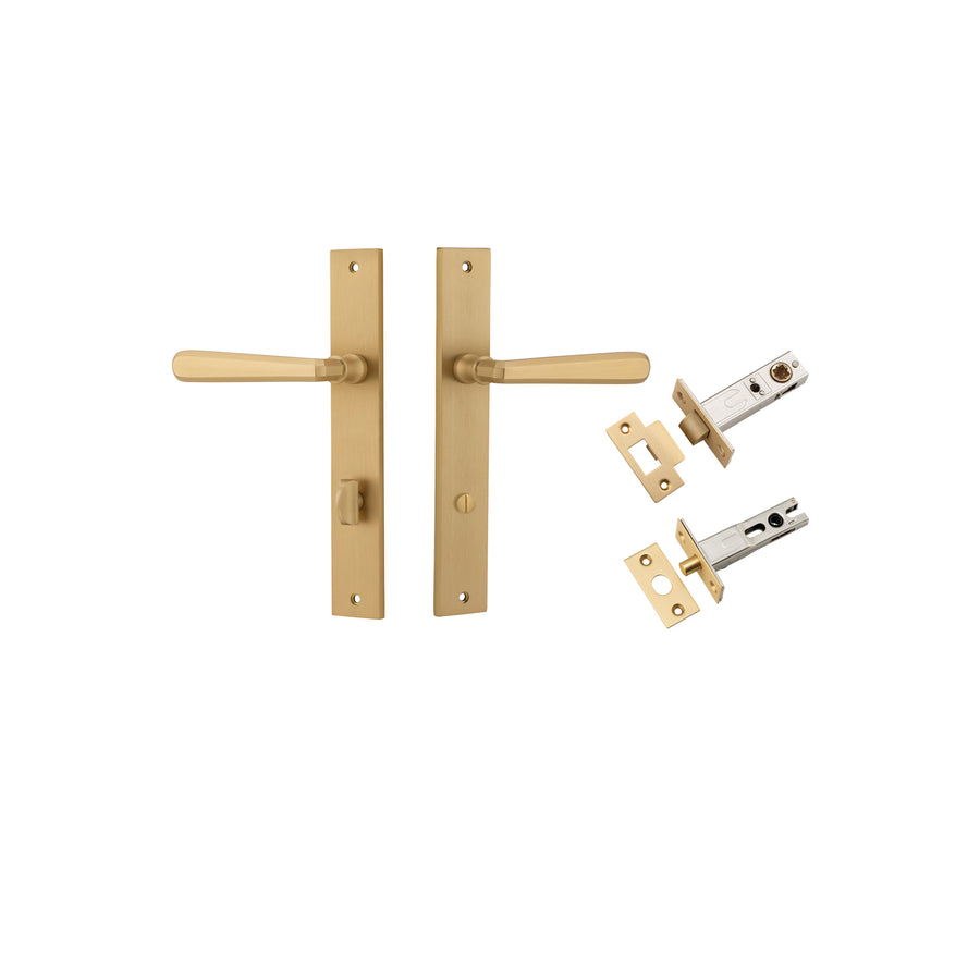 Copenhagen Lever Rectangular Brushed Brass Privacy Kit