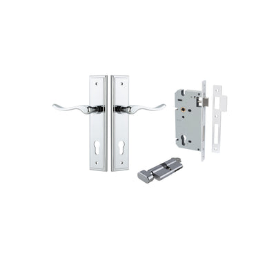 Stirling Lever Stepped Polished Chrome Entrance Kit - Key/Thumb Turn