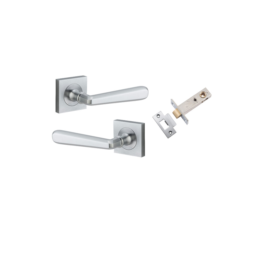 Copenhagen Lever on Square Rose Brushed Chrome Passage Kit