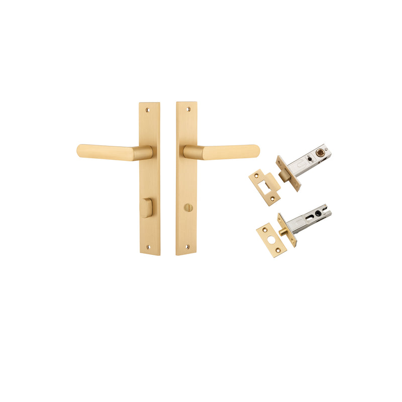 Osaka Lever Rectangular Brushed Brass Privacy Kit