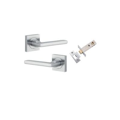 Baltimore Lever on Square Rose Brushed Chrome Passage Kit