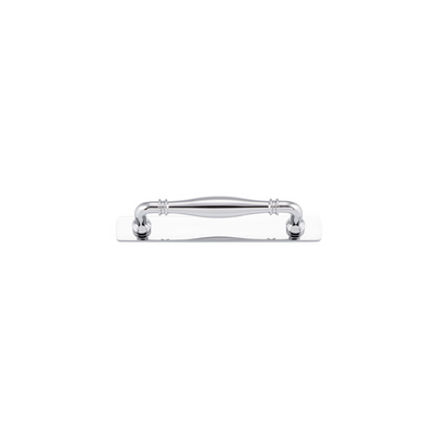 Sarlat Cabinet Pull with Backplate Polished Chrome CTC 128mm