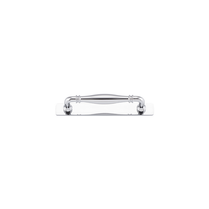 Sarlat Cabinet Pull with Backplate Polished Chrome CTC 128mm