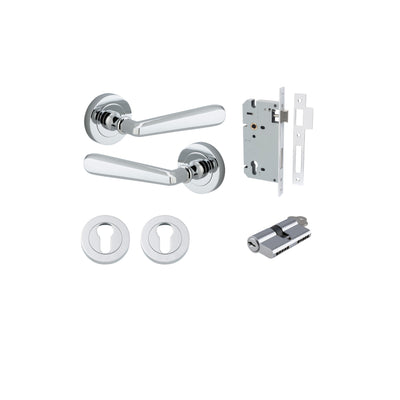 Copenhagen Lever on Rose Polished Chrome Entrance Kit - Key/Key