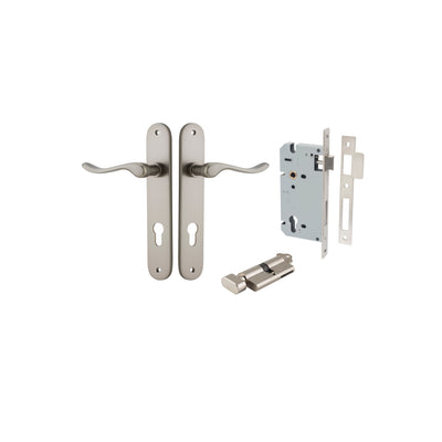 Stirling Lever Oval Satin Nickel Entrance Kit - Key/Thumb Turn