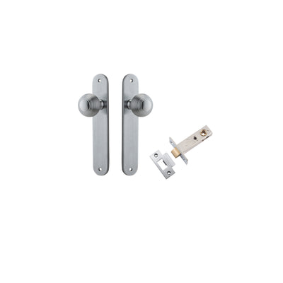 Guildford Knob Oval Brushed Chrome Passage Kit