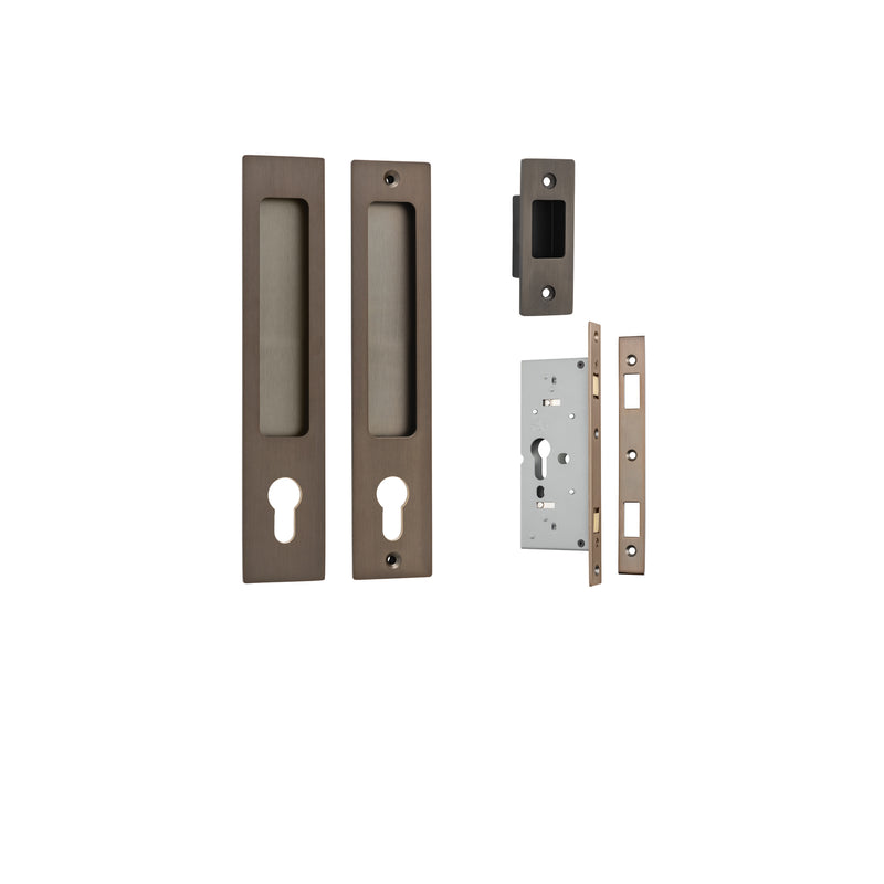 Sliding Door Euro Entrance Kit Rectangular Signature Brass