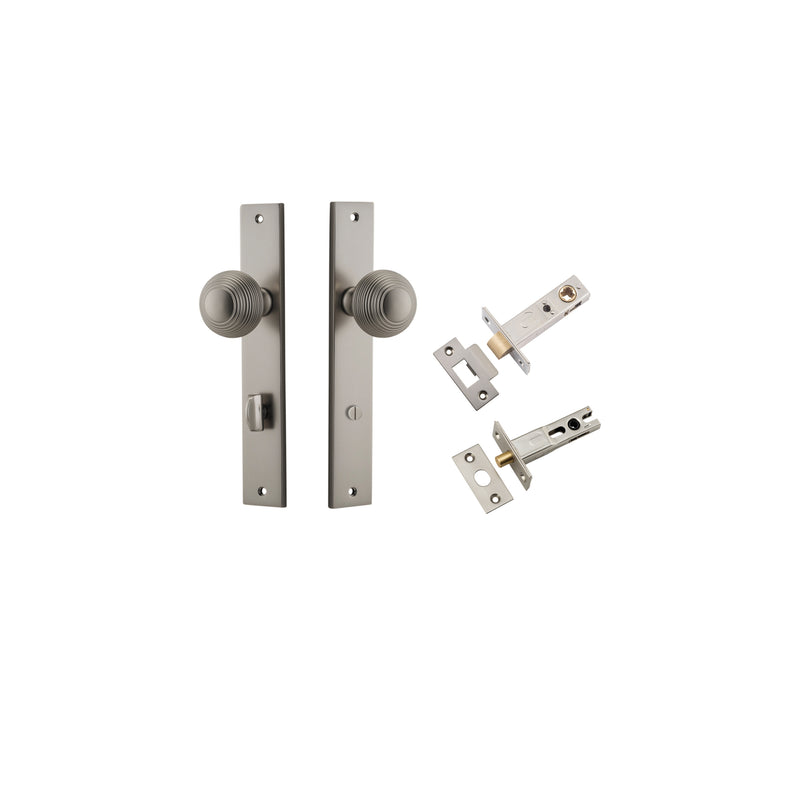 Guildford Knob Rectangular Satin Nickel Privacy Kit