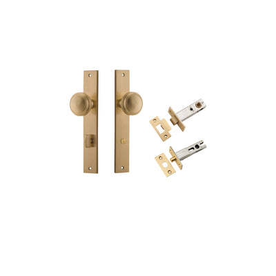 Paddington Knob Rectangular Brushed Brass Privacy Kit