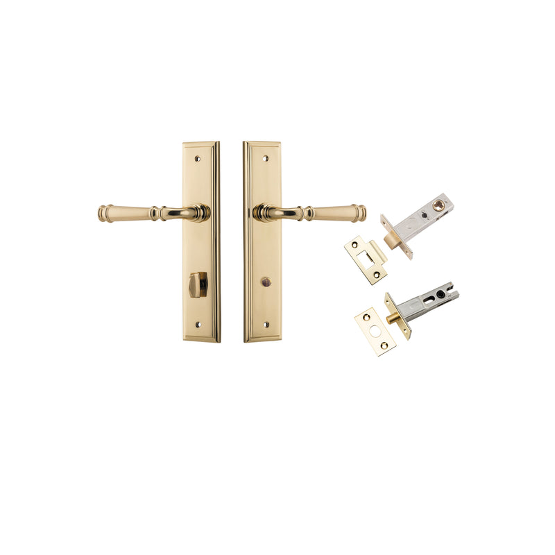 Verona Lever Stepped Polished Brass Privacy Kit